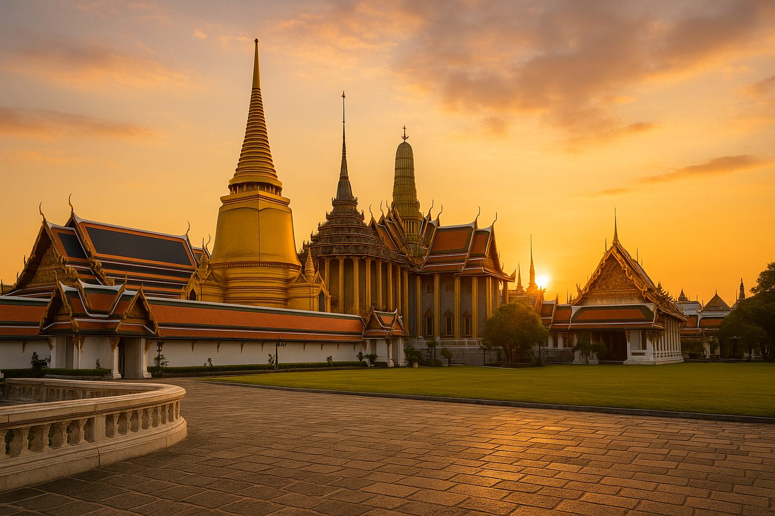Skyline van Bangkok en de rivier
