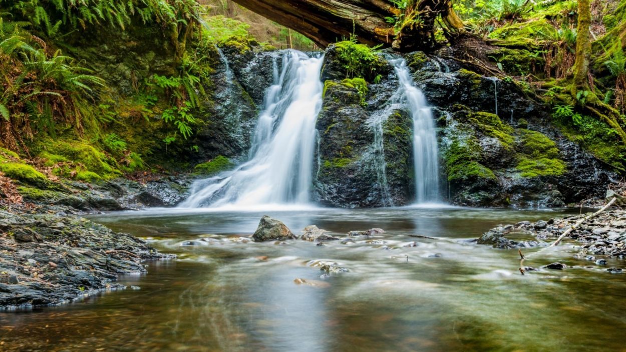 Cascada escondida en la selva tailandesa