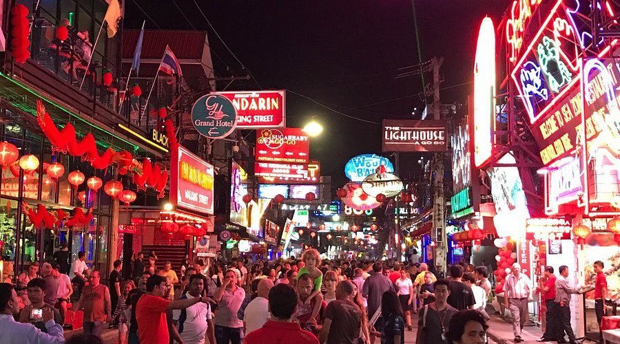 Walking Street area at night in Pattaya